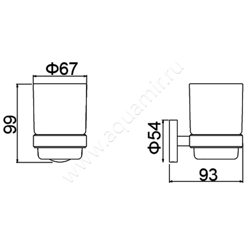 Стакан подвесной Timo Saona 1303118 размеры