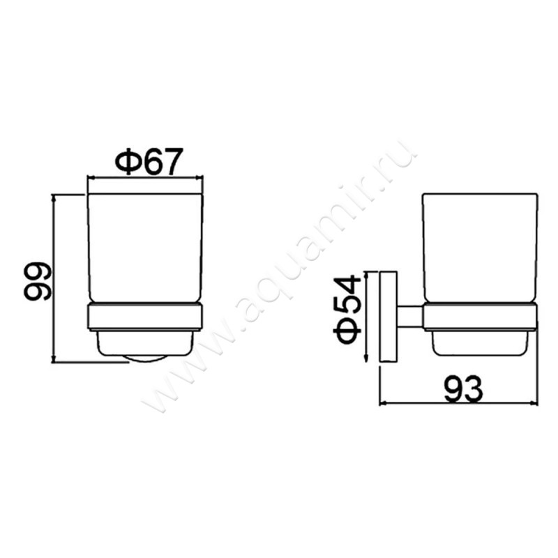 Стакан подвесной Timo Saona 1303100 размеры
