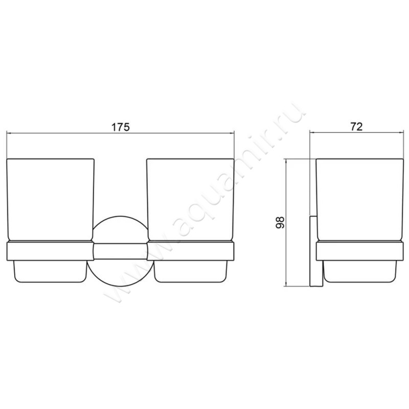 Стакан подвесной Timo Saona 1303403 размеры