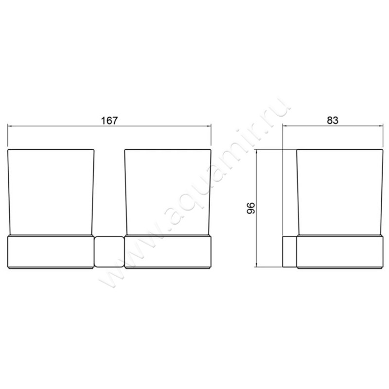 Стакан подвесной Timo Selene 1403403 размеры