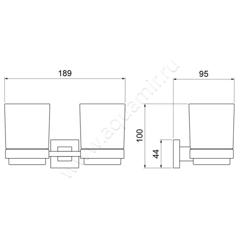 Стакан подвесной Timo Selene 1703417 размеры
