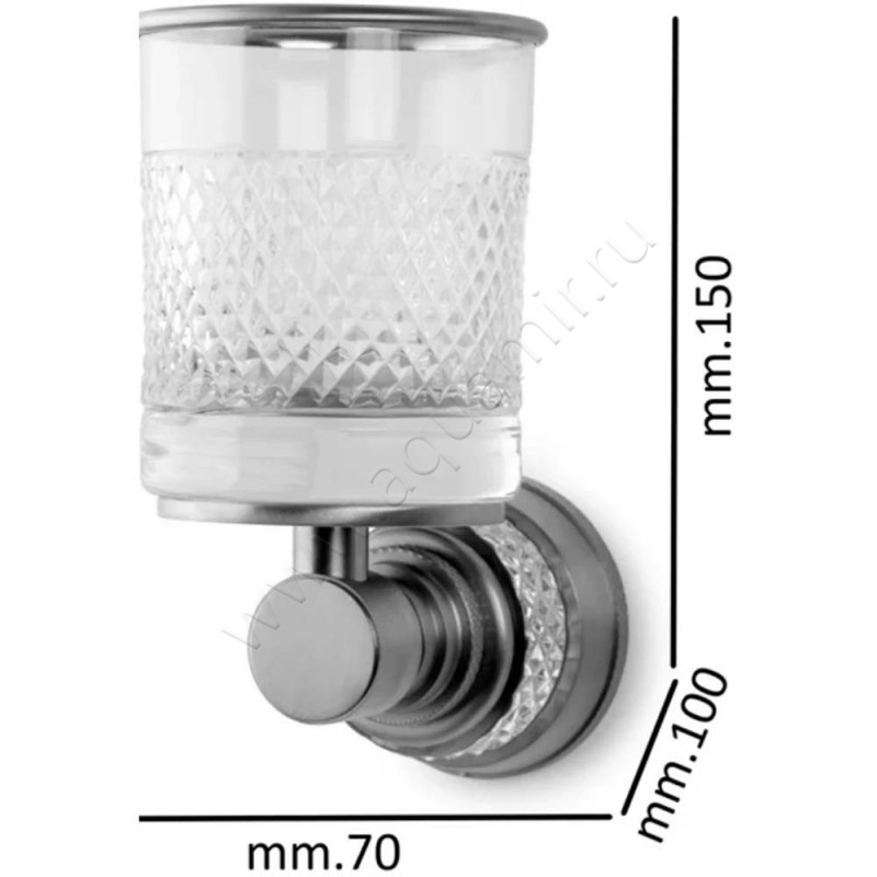 Стакан подвесной Boheme Aura 10244CR размеры