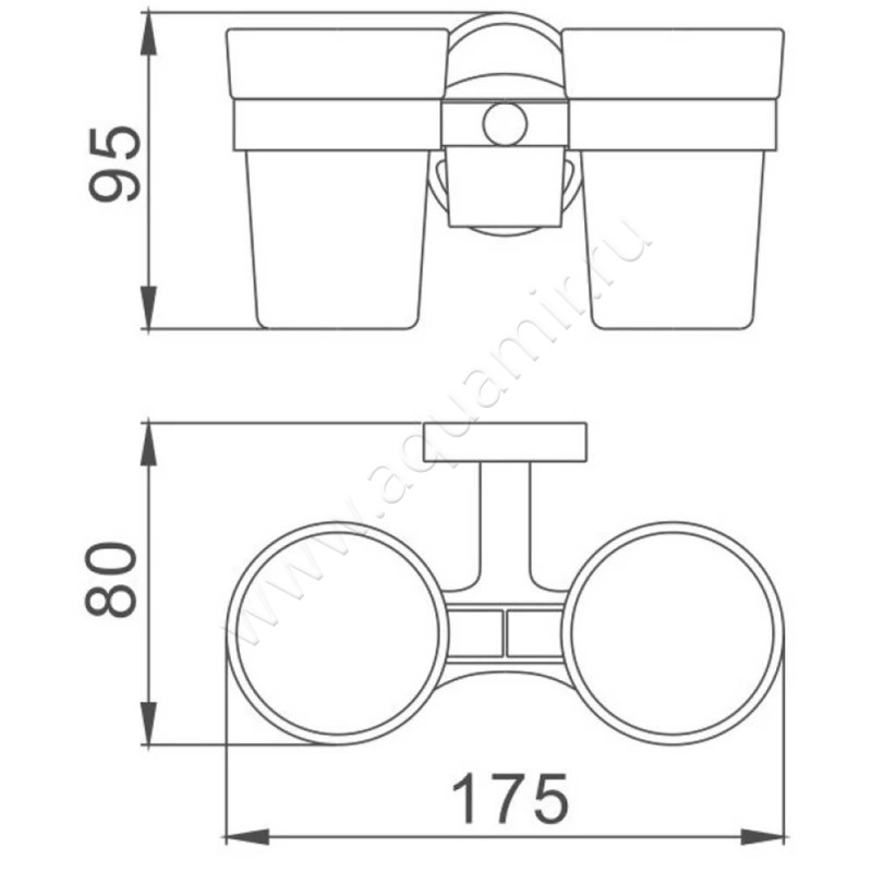Стакан подвесной Haiba HB19 HB1908 размеры