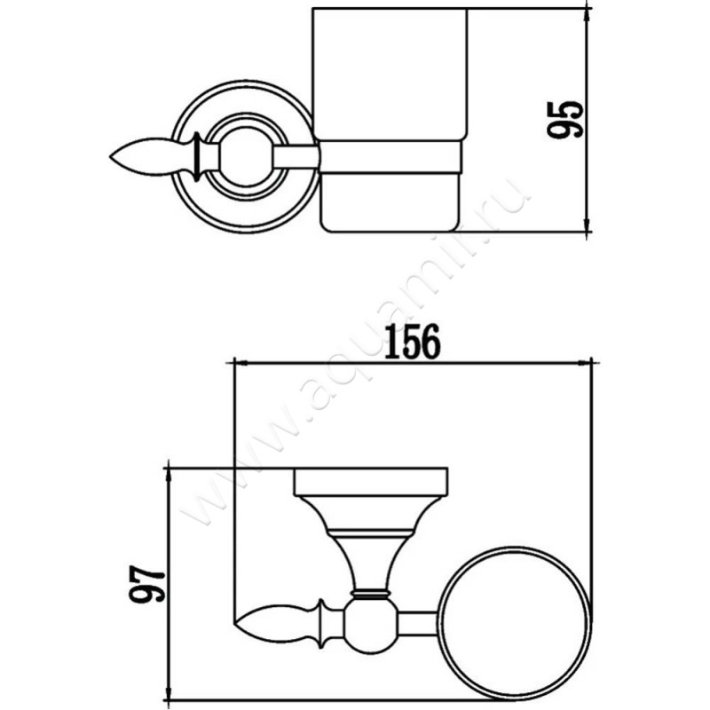 Стакан подвесной Savol 68A S-06858A размеры