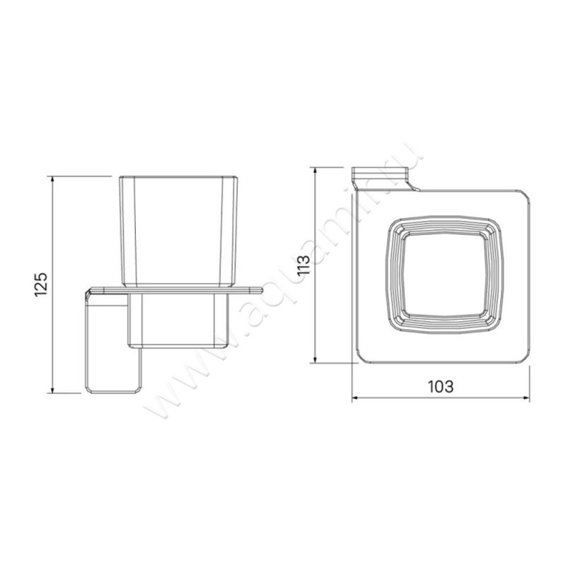 Стакан подвесной Iddis Slide SLIGMG1I45 размеры