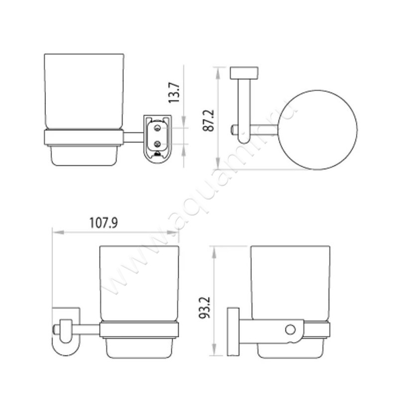 Стакан подвесной Lemark Omega LM3136C размеры
