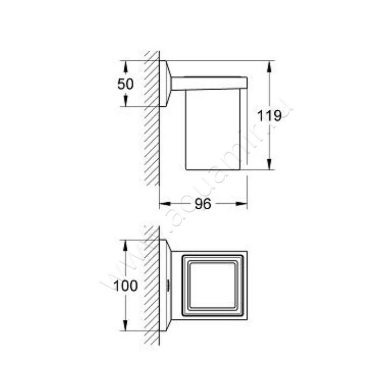 Стакан подвесной Grohe Allure Brilliant 40493000 размеры