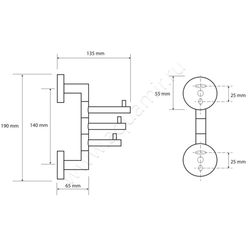 Крючок Bemeta Dark 104206070 размеры