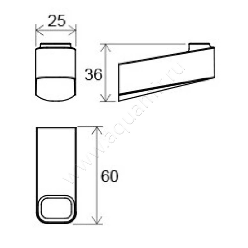 Крючок Ravak 10 X07P353 размеры