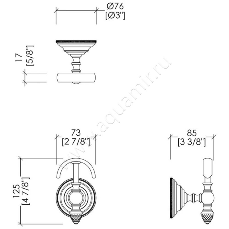 Крючок Devon & Devon Black Diamond BLKD522CR размеры