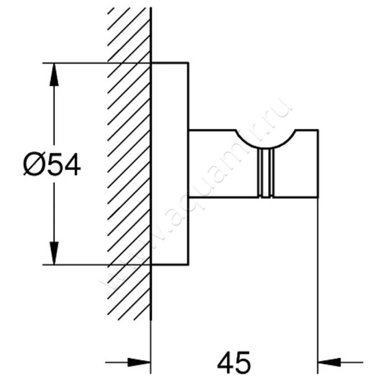 Крючок Grohe Essentials 40364GN1 размеры