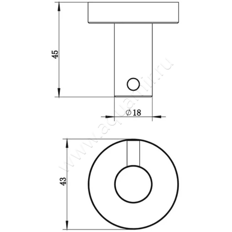 Крючок Whitecross Ergo ER2210GLB размеры
