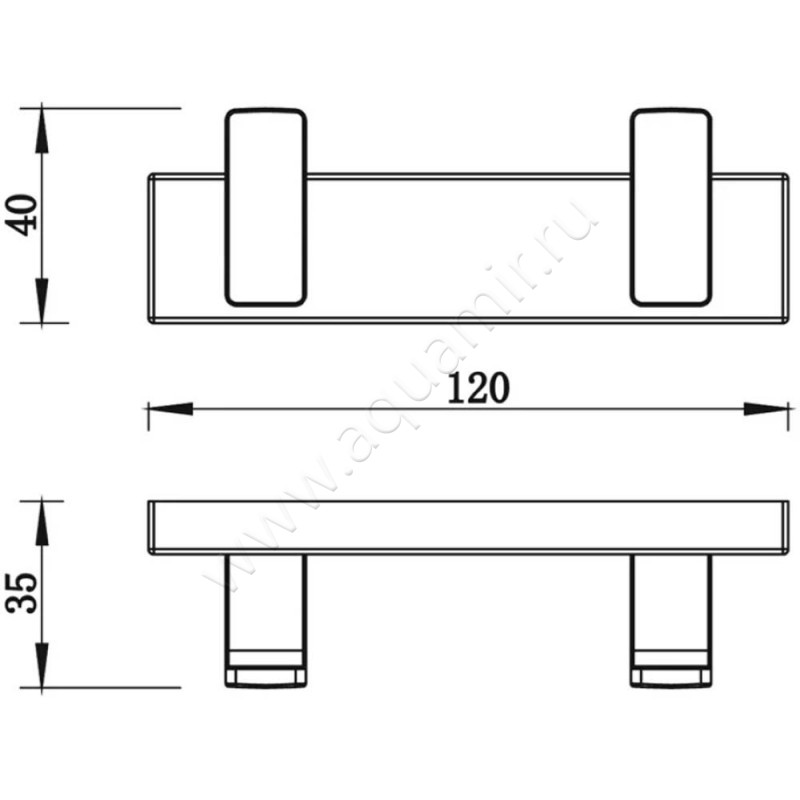 Крючок Whitecross Cubo CU2412GL размеры
