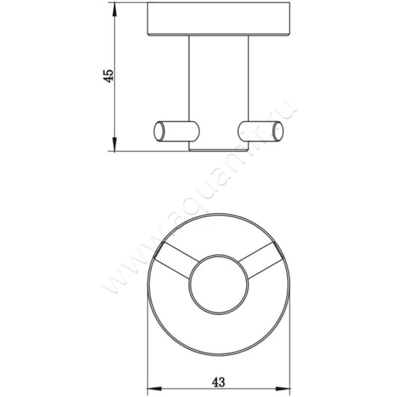 Крючок Whitecross Ergo ER2212NIB размеры
