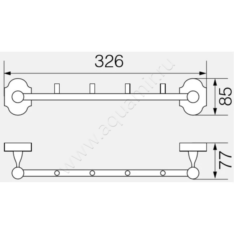 Крючок Veragio Stanford VRSTD7734CR размеры
