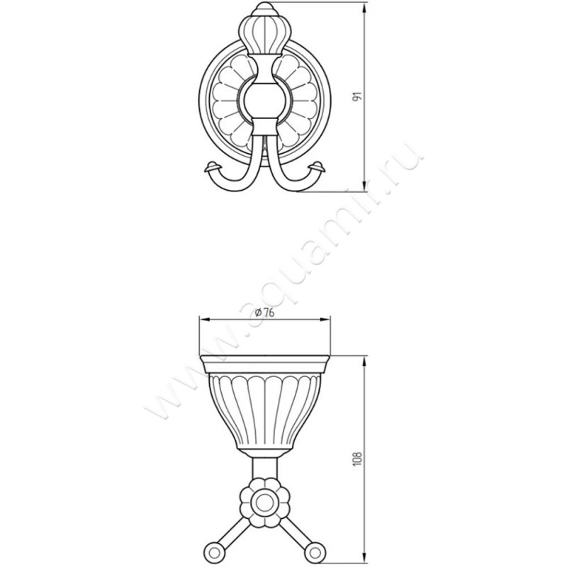 Крючок Migliore Olivia 17430 размеры