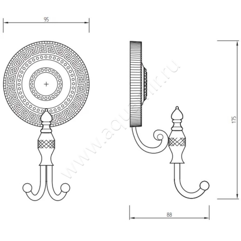 Крючок Migliore Monte Carlo 31533 размеры