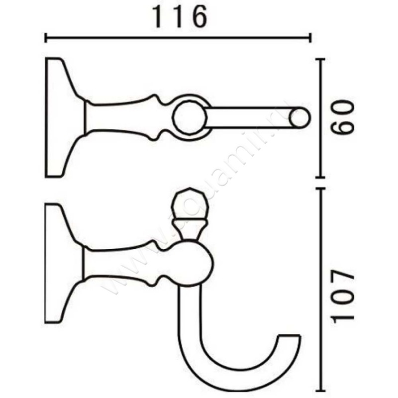 Крючок Art&Max Antic Crystal AME2686BSJDO размеры