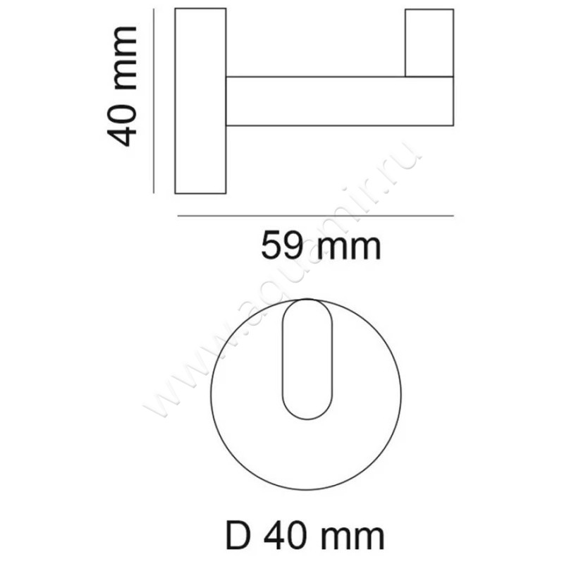 Крючок Webert Rimini RI500401010 размеры