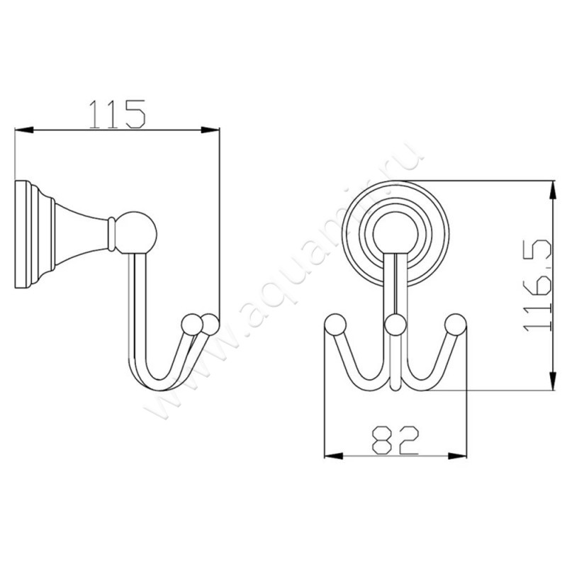Крючок Rav Slezak Morava MKA0105CMAT размеры