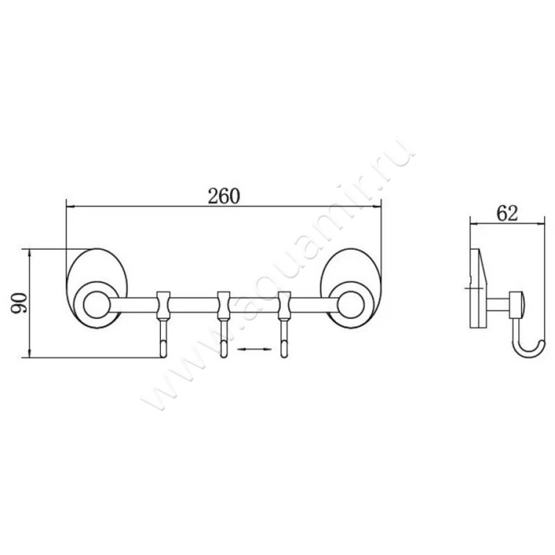 Крючок Fashun A16153 размеры