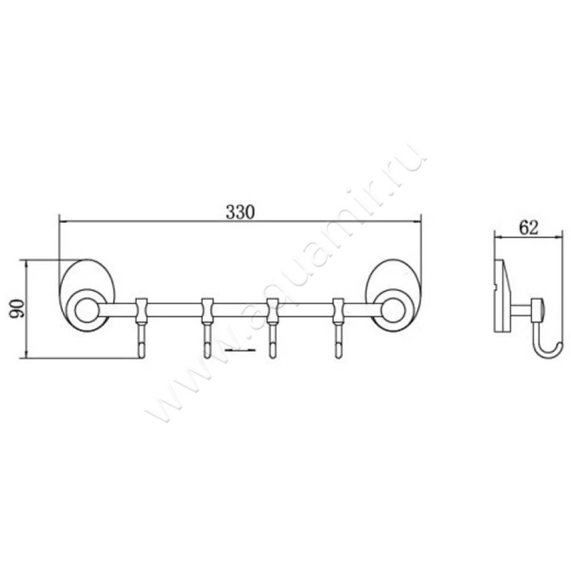 Крючок Fashun A16154 размеры