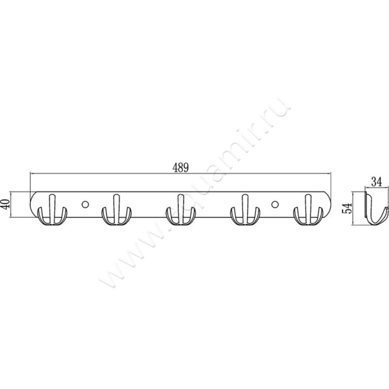 Крючок Savol S-07205B размеры