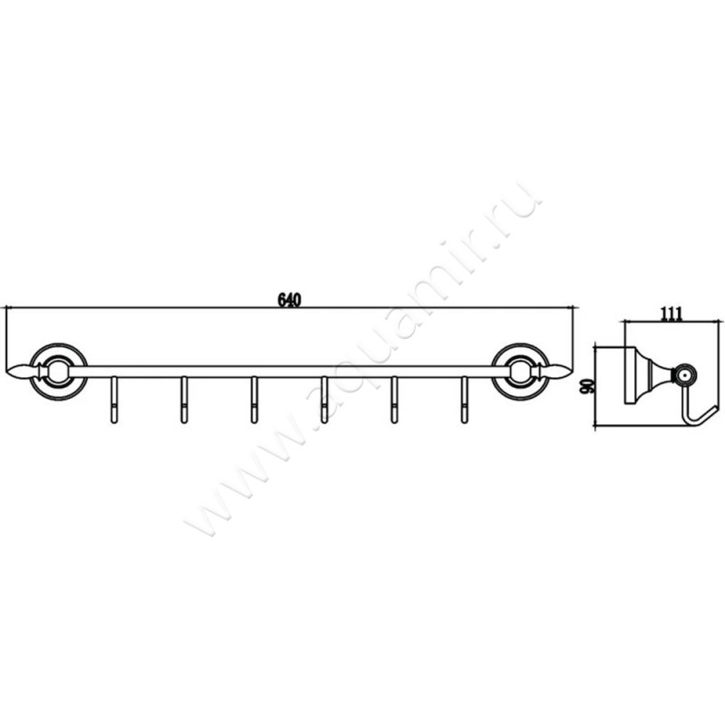 Крючок Savol 68 S-06876B размеры