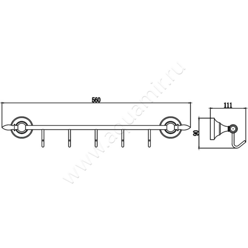 Крючок Savol 68 S-06875A размеры