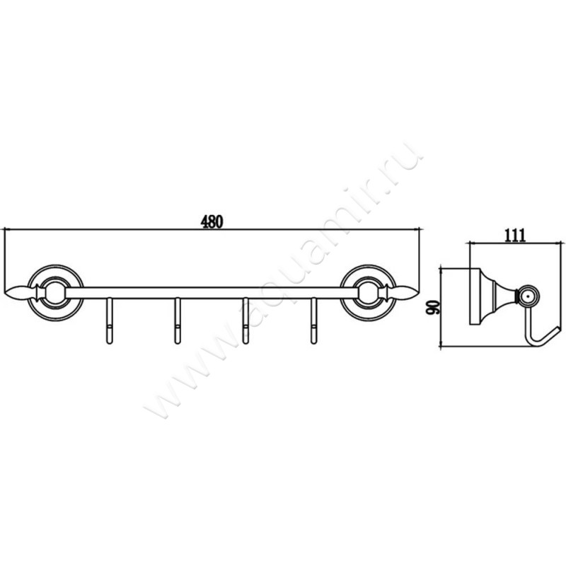 Крючок Savol 68 S-06874B размеры