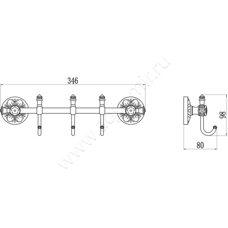 Крючок Savol 58 S-005873C размеры