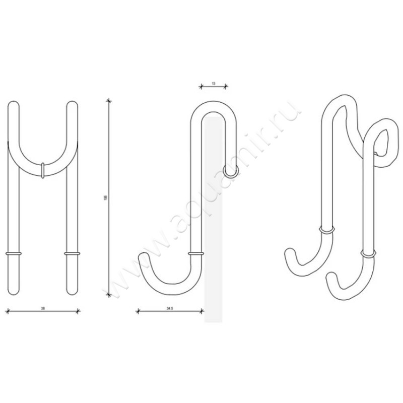 Крючок Decor Walther Universal 0900600 размеры