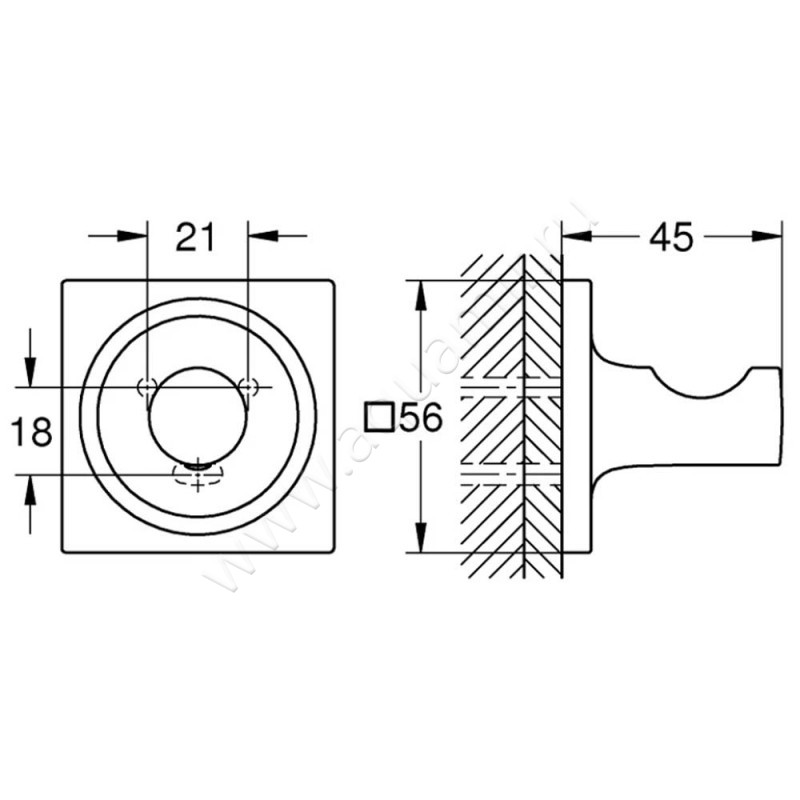 Крючок Grohe Allure 40284GN1 размеры