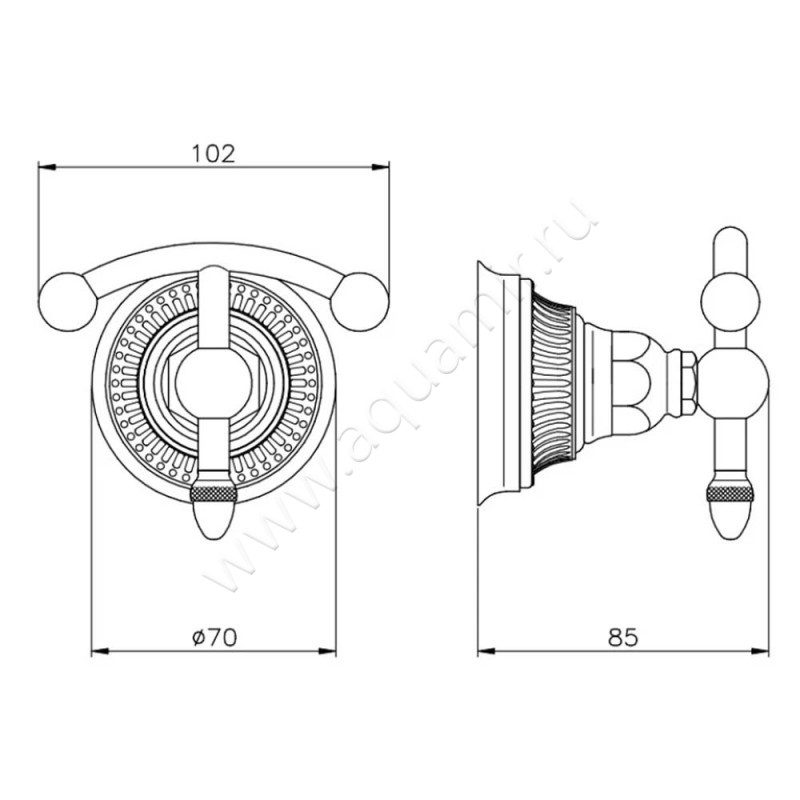 Крючок Nicolazzi Impero 1481GF36 размеры