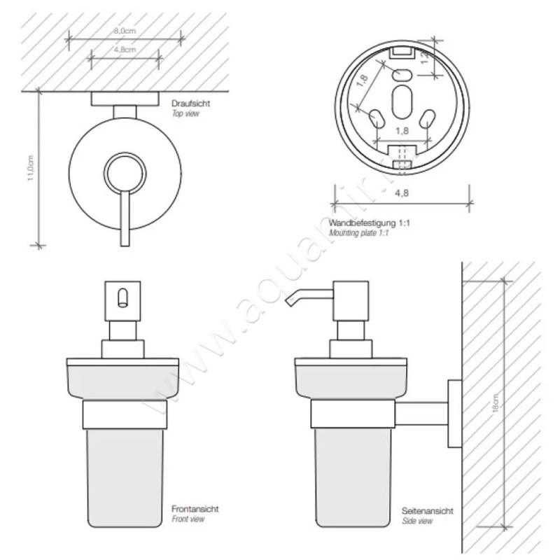 Дозатор Decor Walther Basic 0530860 размеры
