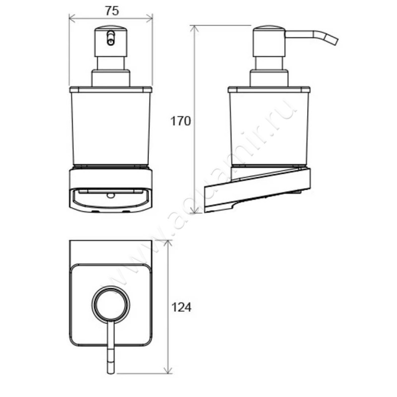 Дозатор Ravak 10 X07P323 размеры
