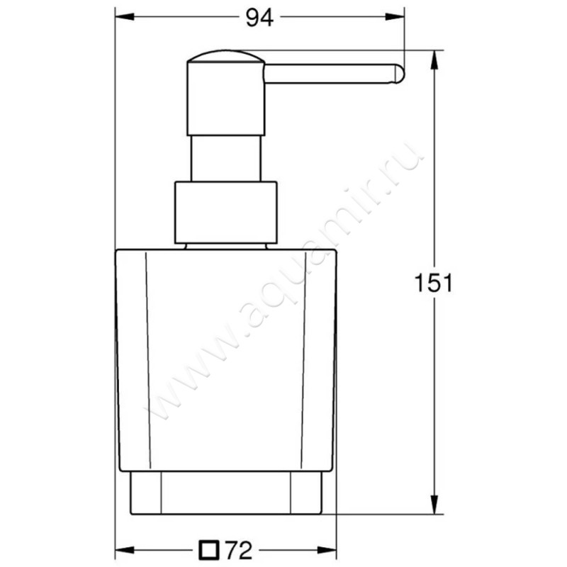 Дозатор Grohe Selection Cube 40805000 размеры