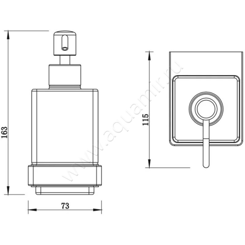 Дозатор Whitecross Cubo CU2440BL размеры