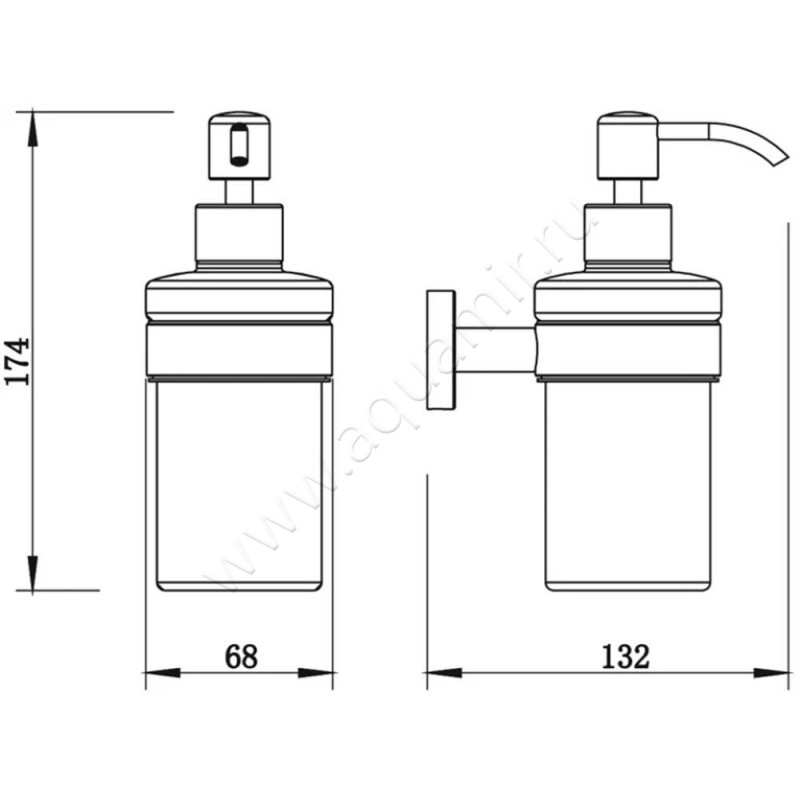 Дозатор Whitecross Ergo ER2240GLB размеры
