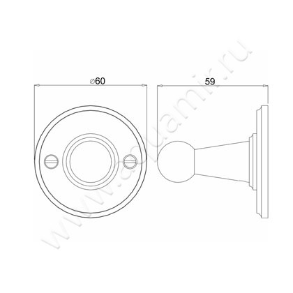 Крючок Burlington Accessories A14 CHR размеры