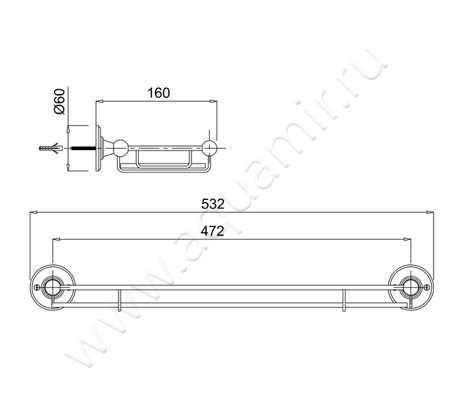 Полка Burlington Accessories A18 CHR размеры
