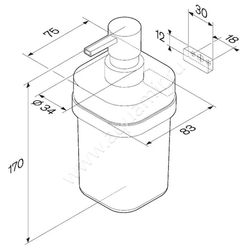 Дозатор AM.PM Func A8F36900 размеры