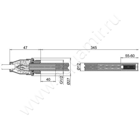 Нагревательный элемент Burlington Radiators R10 CHR размеры