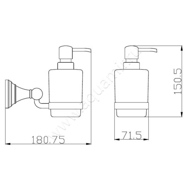 Дозатор Rav Slezak Morava MKA0303CMAT размеры