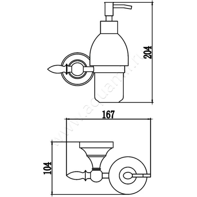 Дозатор Savol 68 S-06831B размеры