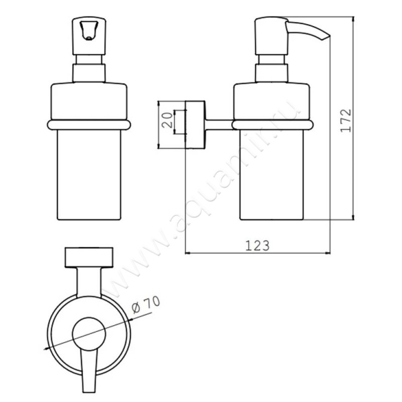 Дозатор Emco Rondo2 4521 001 00 размеры