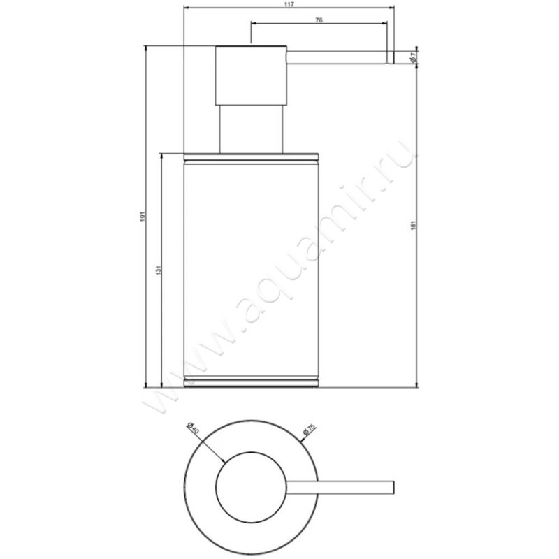Дозатор Gessi316 54738#299 размеры