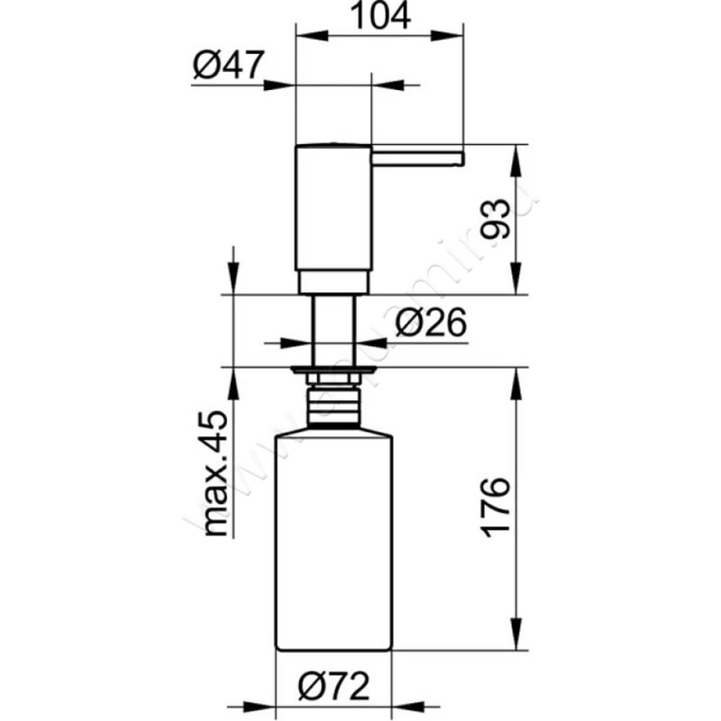Дозатор Keuco Elegance New 11649010100 размеры