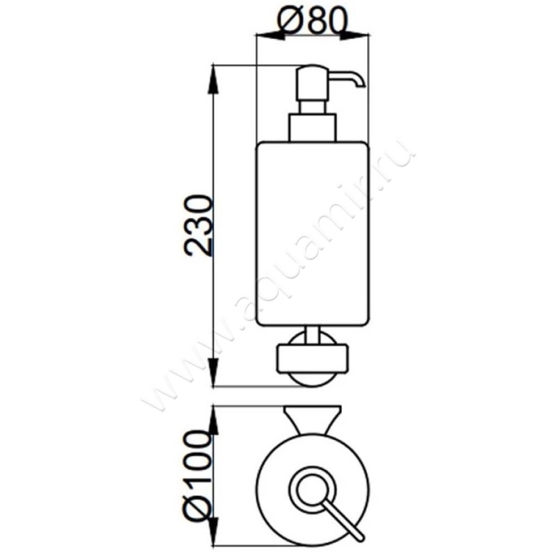 Дозатор Webert Opera OA500201010 размеры