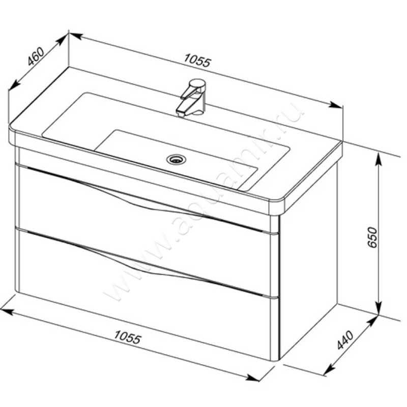 Раковина мебельная накладная Aquanet 00182313 размеры